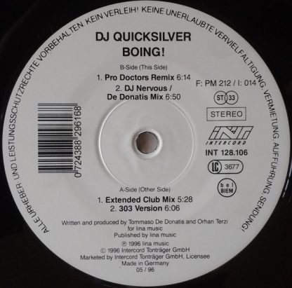 DJ Quicksilver - Boing! 12"