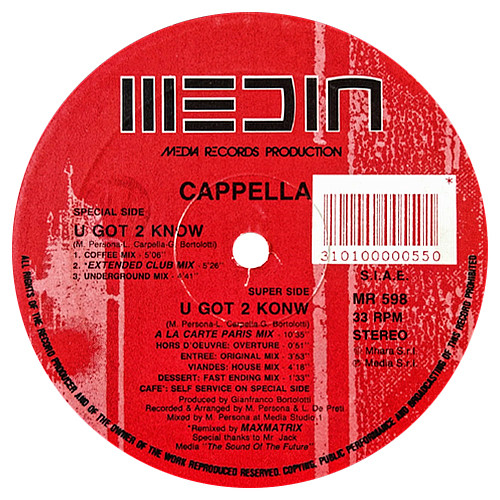 Cappella – U Got 2 Know