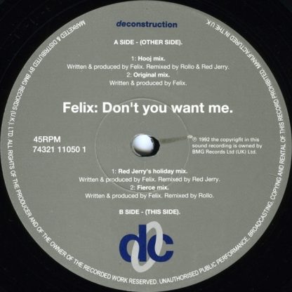 Felix - Dont You want me ( Original Mixes and Remixes ) - Imagen 2